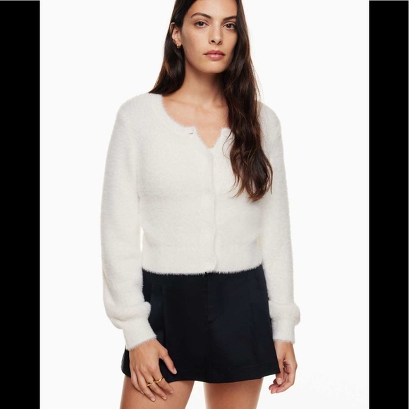 Aritzia Sunday Best Carmen Crewneck Cardigan S in white - Picture 2 of 7